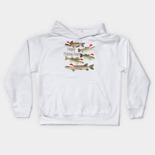 Christmas design, fisherman's gifts, fishing, wildlife, fish Kids Hoodie